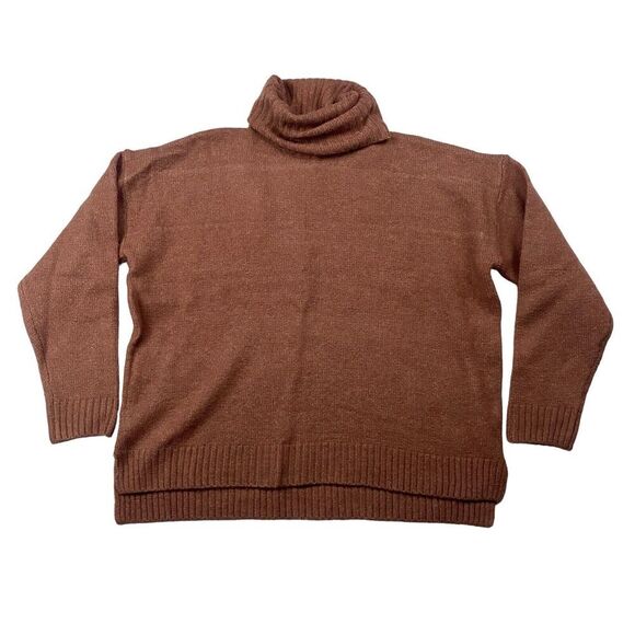 ANDREE by Unit Dusty Mauve Turtleneck Sweater Knit Dolman L/S Sz Small Stretch - Picture 1 of 9